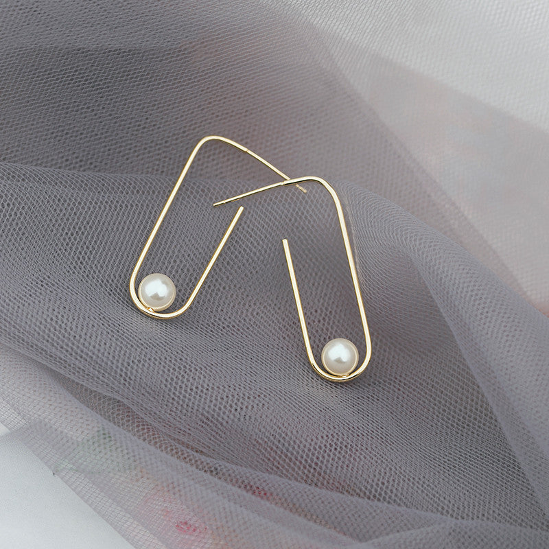 Women's Electroplating Synthetic Pearl Sterling Silver Earrings
