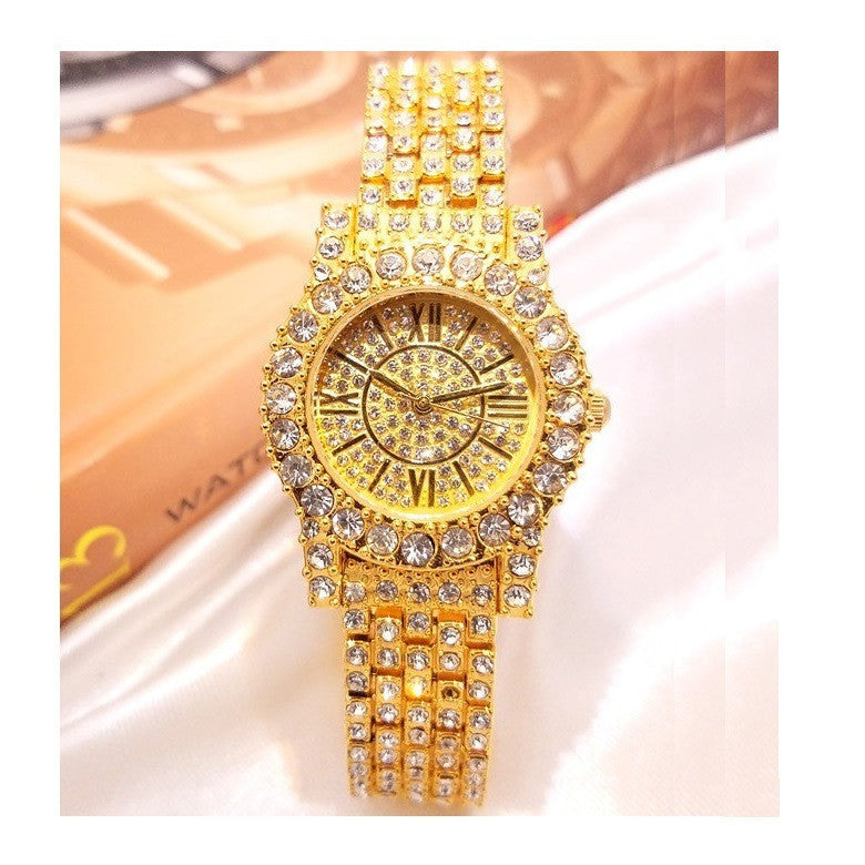 Full Rhinestone Waterproof Women's Jewelry Clasp Bracelet Watch