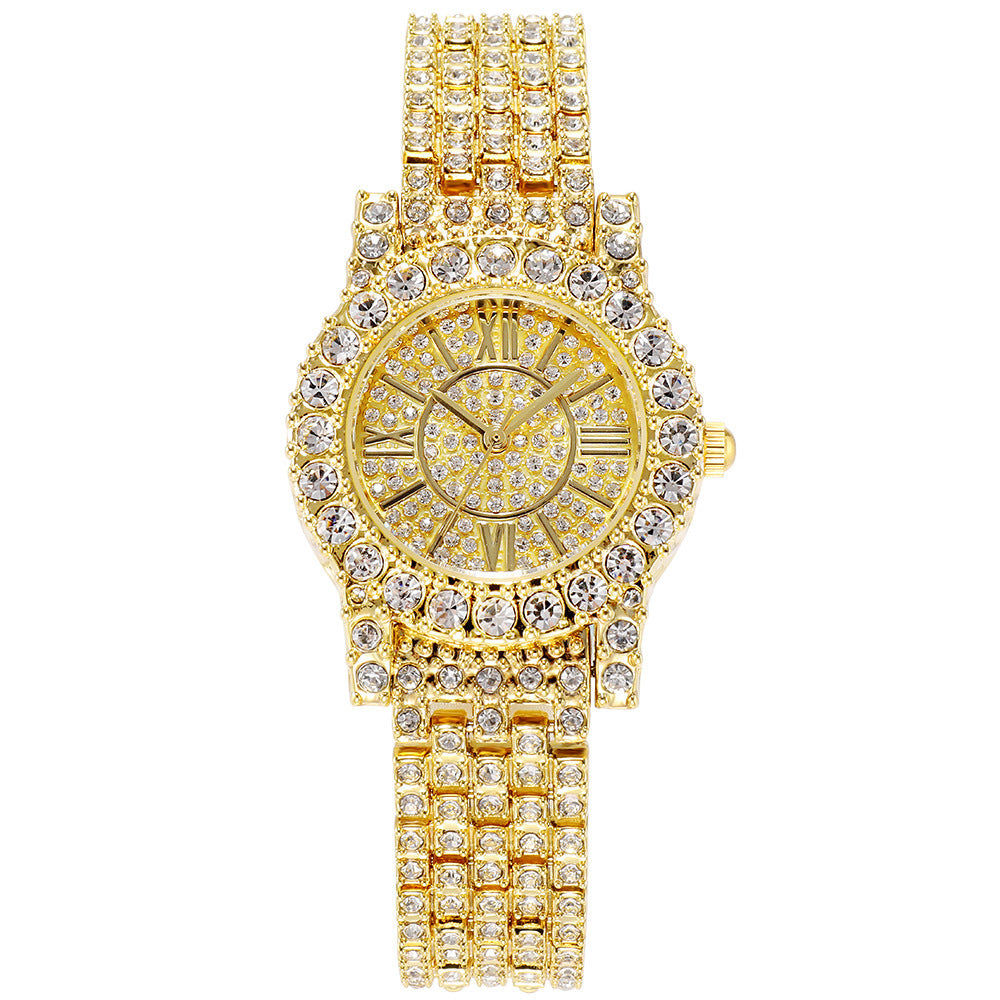 Full Rhinestone Waterproof Women's Jewelry Clasp Bracelet Watch