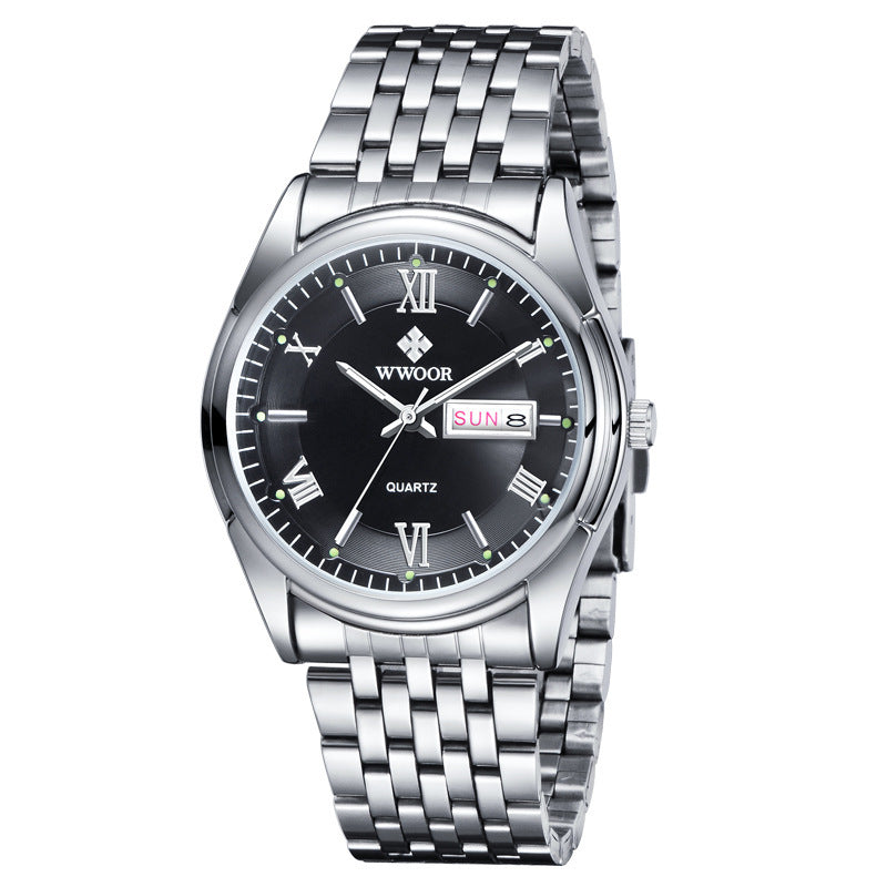 Steel Band Quartz Men's Watch Calendar Luminous Watch Student Men's Watch