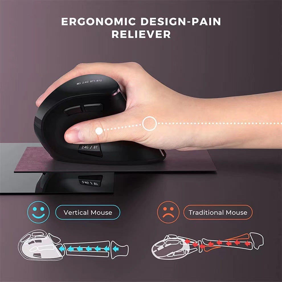 Bluetooth Vertical Mouse Wireless USB24 Three-mode Charging