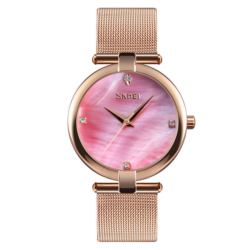 Ladies Mesh Strap Elegant Student Female Waterproof Quartz Watch
