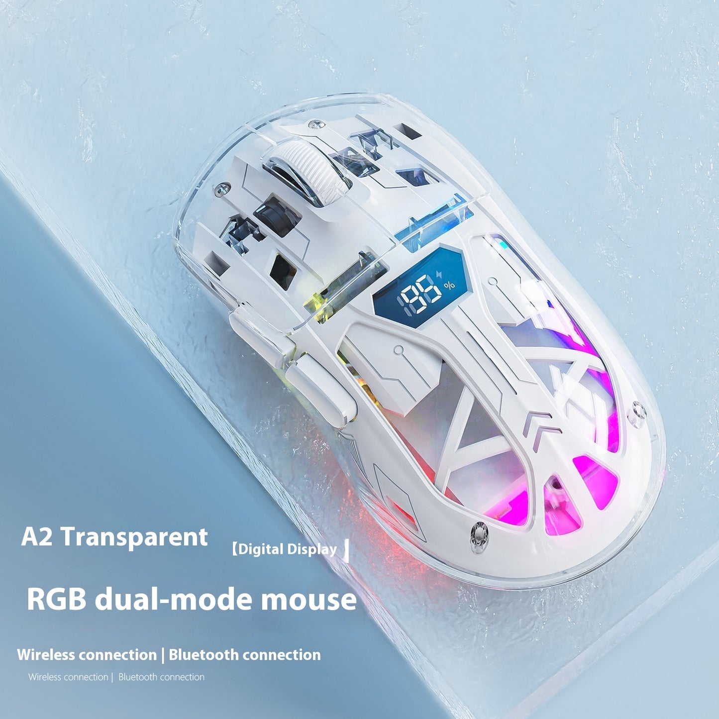Free Wolf A2 Dual-mode Mouse RGB Luminous 24g Wireless Bluetooth