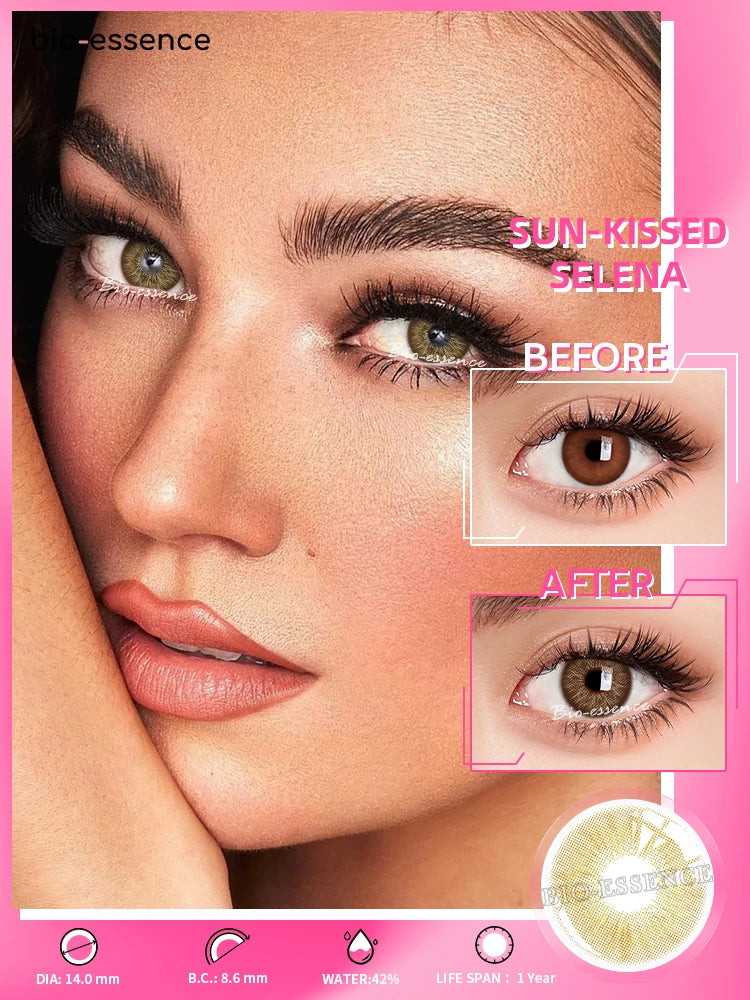 Bio-essence 1 Pair Colored Contact Lenses Natural Look Brown Eye Lenses Gray Contact Blue Lenses Fast Delivery Green Eye Lenses
