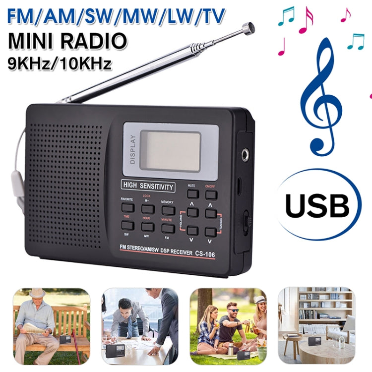 CS-106 9KHZ Multifunctional Full Band Digital Demodulation Stereo Radio Receiver, 9KHZ