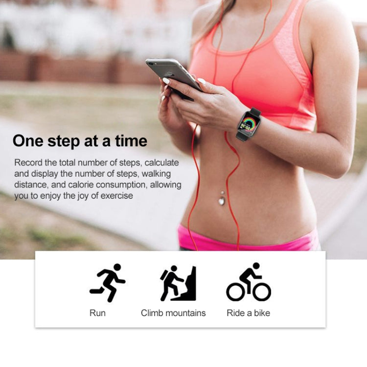 Y68 1.44 inch Smart Watch, Support Heart Rate Blood Pressure Blood Oxygen Monitoring, Y68 Black, Y68 Pink