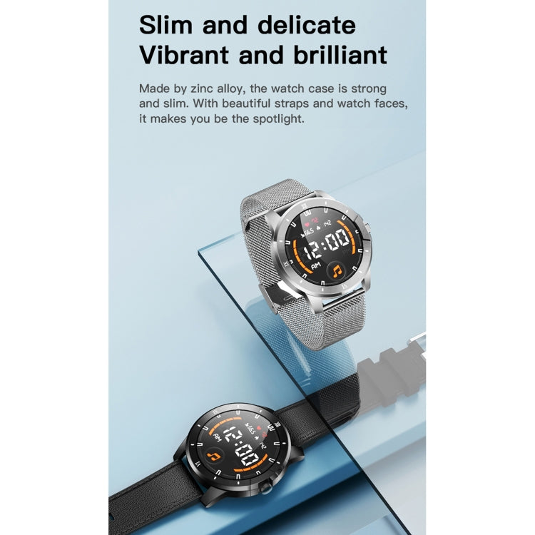 MX12 1.3 inch IPS Color Screen IP68 Waterproof Smart Watch, Support Bluetooth Call / Sleep Monitoring / Heart Rate Monitoring, Steel Strap