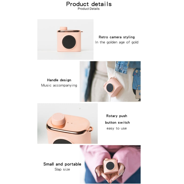 CM-2 3W Camera Shape Mini Single Speaker Bluetooth Speaker with Lanyard