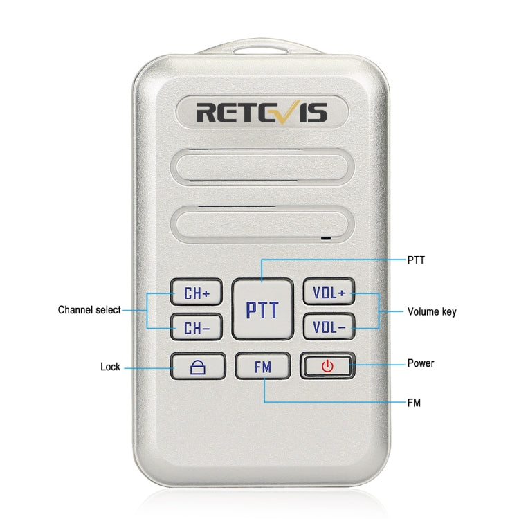 RETEVIS RT20 2W 400-470MHz 16CHS Mini FM Radio Two Way Radio Walkie Talkie,, RT20,US Plug