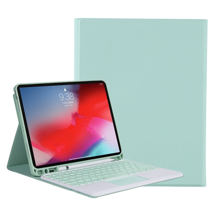 YT11B-A 2021 Detachable Candy Color Skin Texture Round Keycap Bluetooth Keyboard Leather Case with Touch Control & Pen Slot & Stand, For iPad Pro 11 2021 / Air4 / Air5 / Pro 11