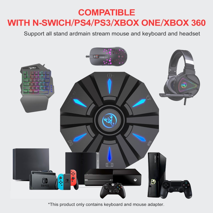 HXSJ P9 Portable Keyboard Mouse Converter for PS4 / Xbox One / PS3 / Xbox 360 / N-Switch, P9