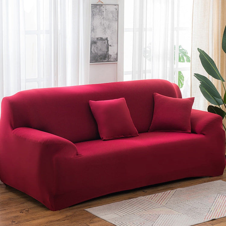 145-185cm Four Seasons Solid Color Elastic Full Coverage Non-slip Sofa Cover