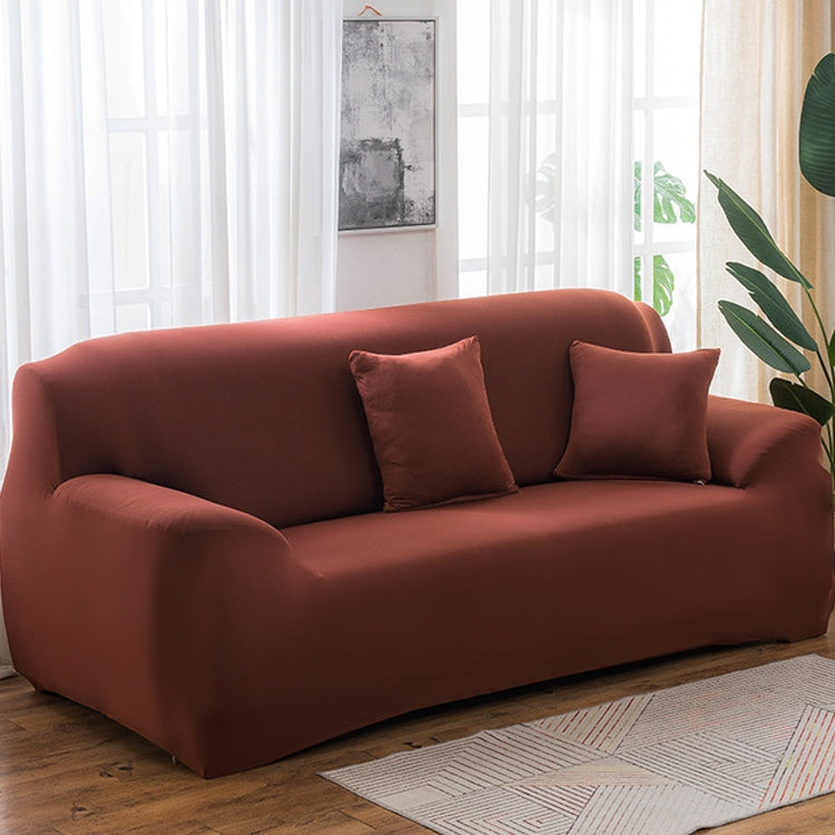 145-185cm Four Seasons Solid Color Elastic Full Coverage Non-slip Sofa Cover