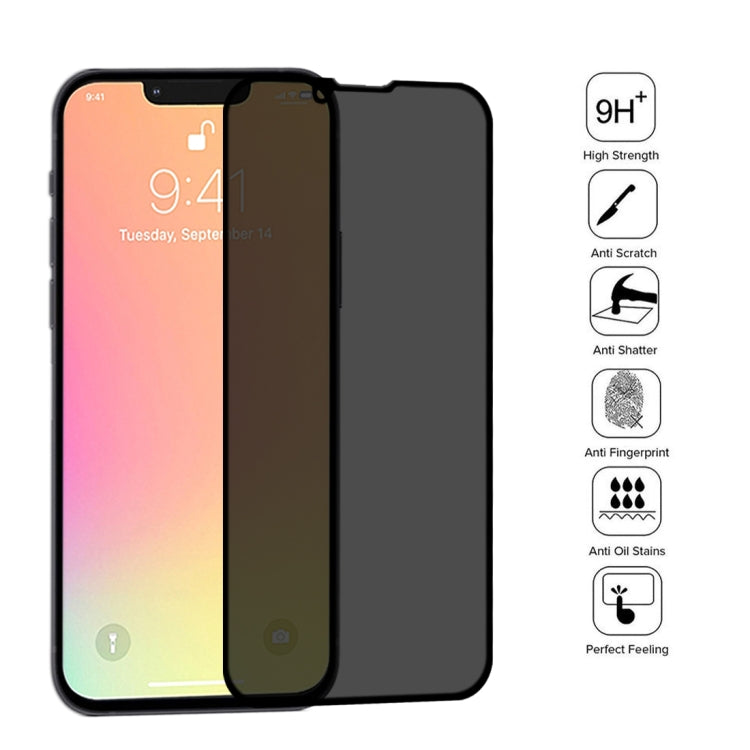 For iPhone 16e / 13 / 13 Pro 25pcs Anti-peeping Plasma Oil Coated High Aluminum Wear-resistant Tempered Glass Film, For iPhone 13 mini (25pcs), For iPhone 16e / 14 / 13 / 13 Pro (25pcs), For iPhone 14 Plus / 13 Pro Max