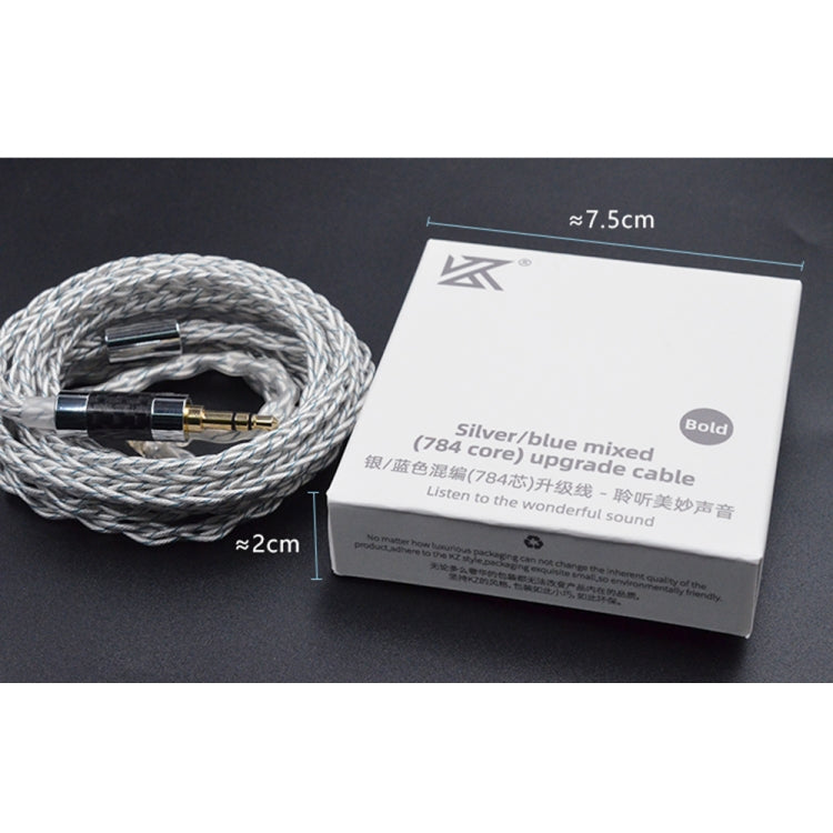 KZ 3.5mm Plug 784-core Blue Silver Mixed Braided Silver-plated Earphone Upgrade Cable For KZ ZS10 Pro / DQ6 / ASX, Cable Length: 1.2m