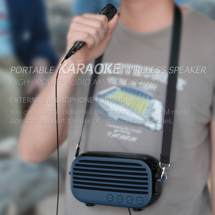 New Rixing NR-3000M Bluetooth 5.0 Portable Karaoke Wireless Bluetooth Speaker with Microphone & Shoulder Strap, NR-3000M(Black), NR-3000M(Red), NR-3000M(Blue), NR-3000M(Green)