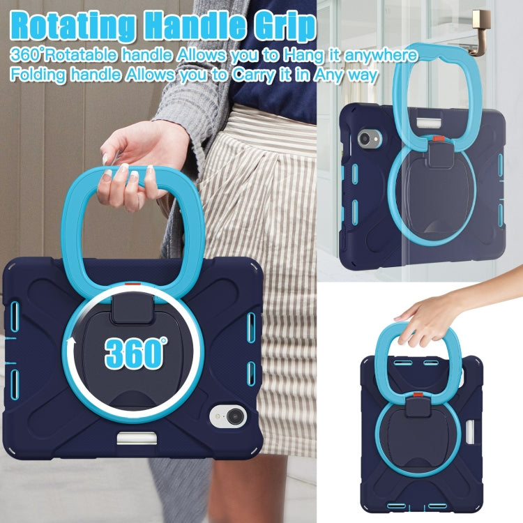 Heavy Duty Silicone Hybrid PC Tablet Case with Holder & Shoulder Strap, For iPad mini 6 / mini 2024, For iPad mini 6