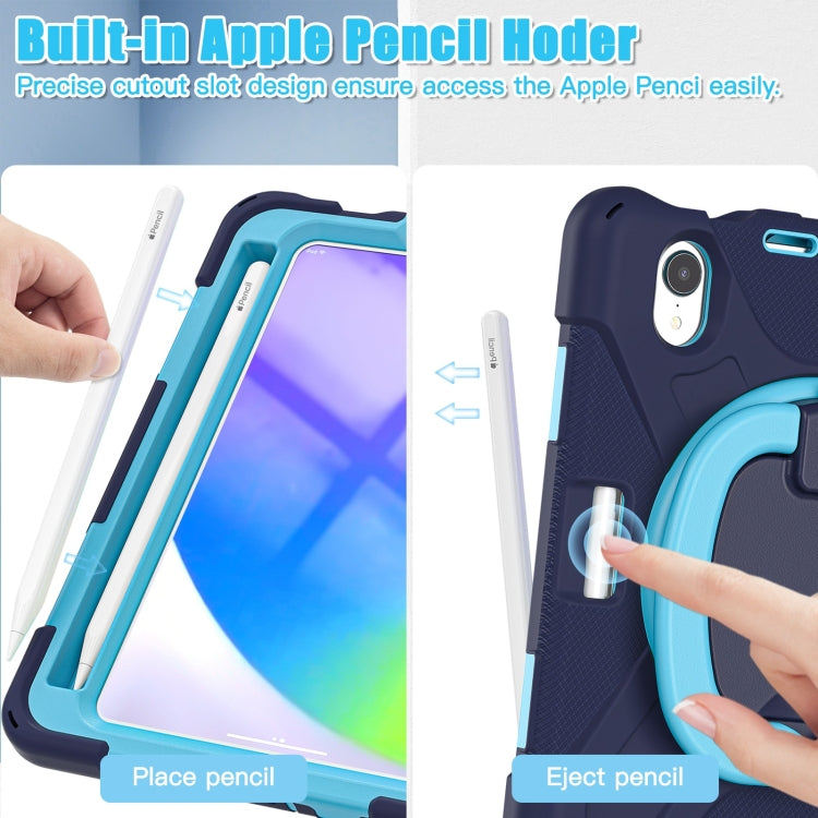 Heavy Duty Silicone Hybrid PC Tablet Case with Holder & Shoulder Strap, For iPad mini 6 / mini 2024, For iPad mini 6