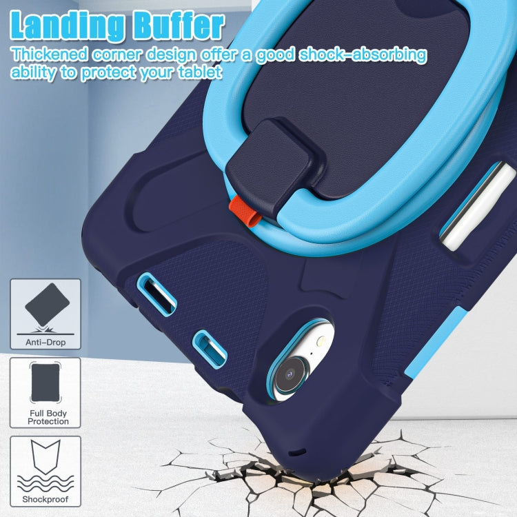 Heavy Duty Silicone Hybrid PC Tablet Case with Holder & Shoulder Strap, For iPad mini 6 / mini 2024, For iPad mini 6