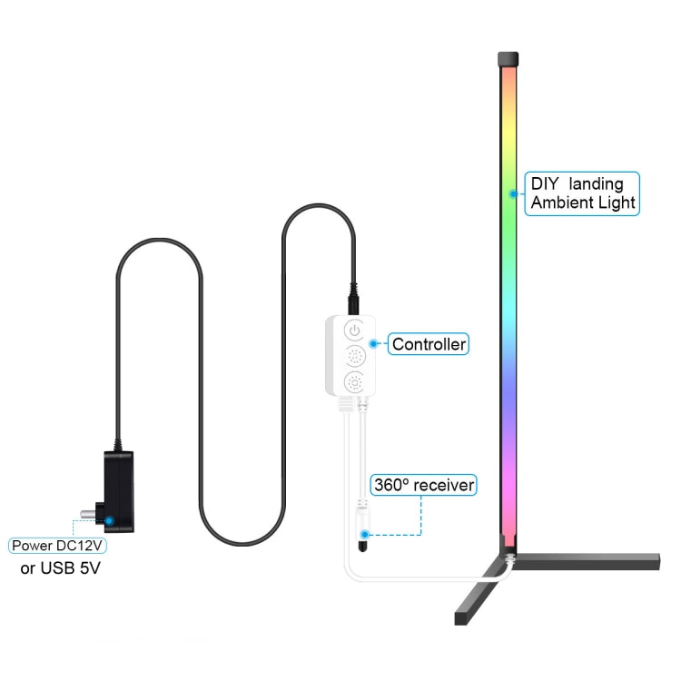 GVVOOHOME LED Symphony Remote Control Floor Atmosphere Light, USB, US Plug, EU Plug, UK Plug
