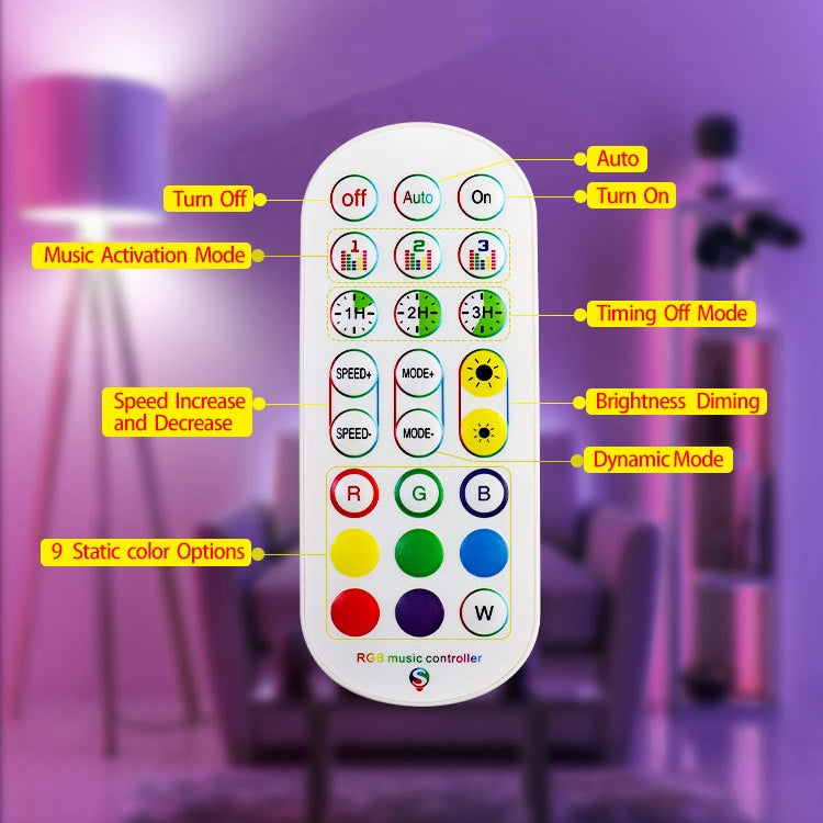 LED Symphony RGB Atmosphere Floor Light with Remote Control, 1.2m, 1.6m