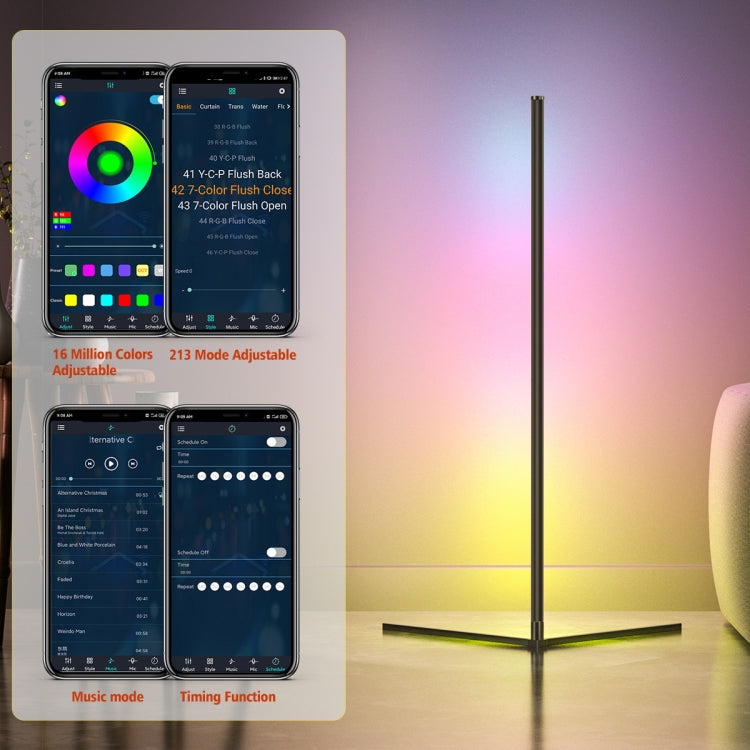 LED Symphony RGB Atmosphere Floor Light with Remote Control, 1.2m, 1.6m
