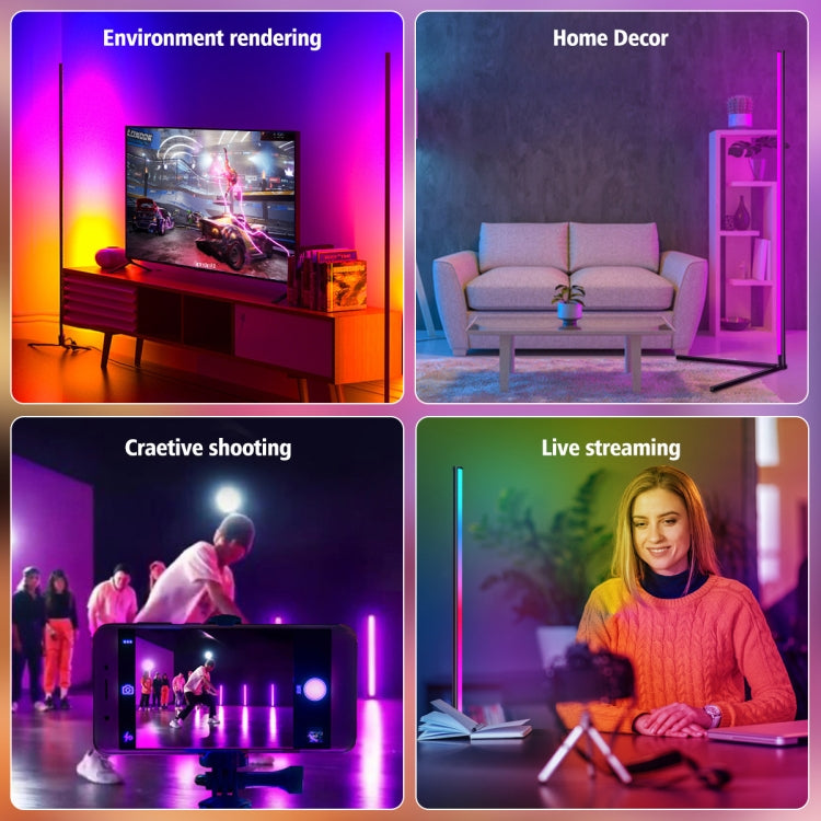 LED Symphony RGB Atmosphere Floor Light with Remote Control, 1.2m, 1.6m