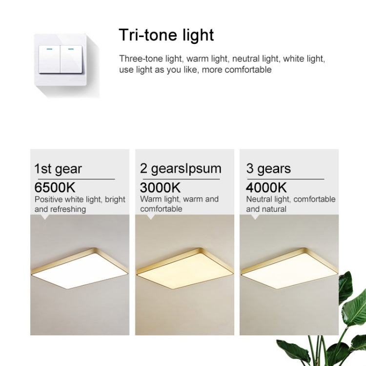 Macaron LED Square Ceiling Lamp, 3-Colors Light, 30cm, 40cm, 50cm, 60cm