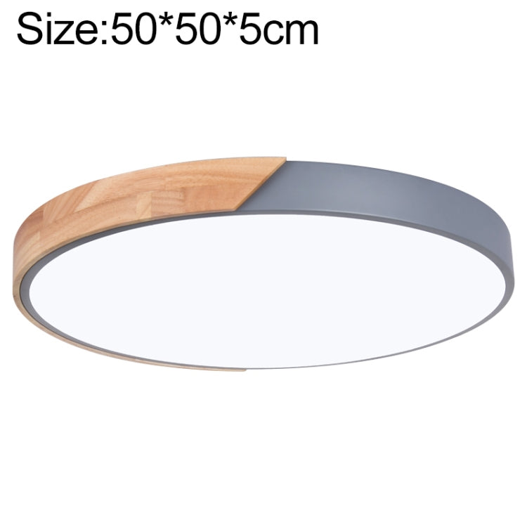 Wood Macaron LED Round Ceiling Lamp, Stepless Dimming, 23cm, 30cm, 40cm, 50cm, 60cm