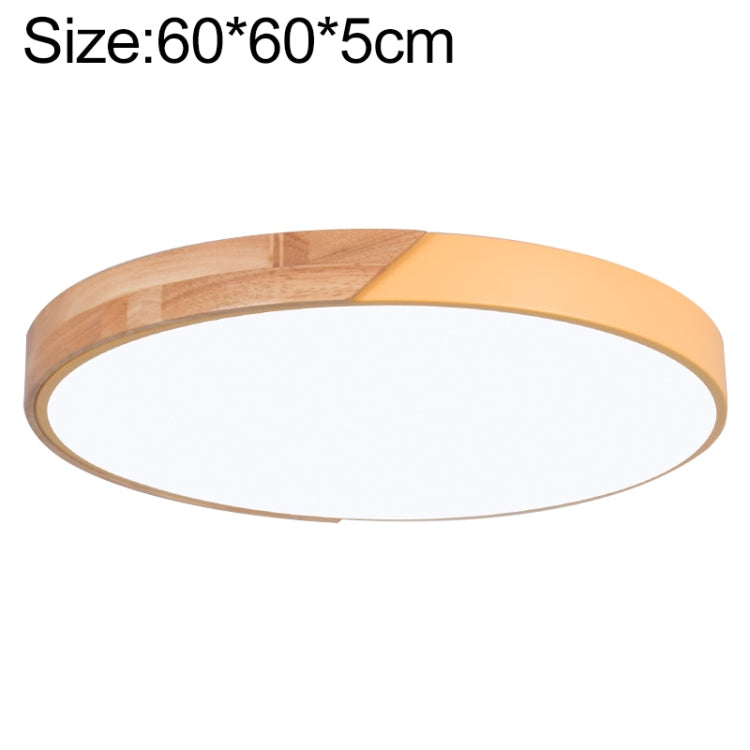 Wood Macaron LED Round Ceiling Lamp, Stepless Dimming, 23cm, 30cm, 40cm, 50cm, 60cm
