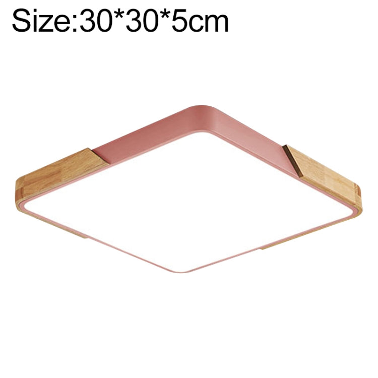 Wood Macaron LED Square Ceiling Lamp, 3-Colors Light, 30cm, 40cm, 50cm, 60cm