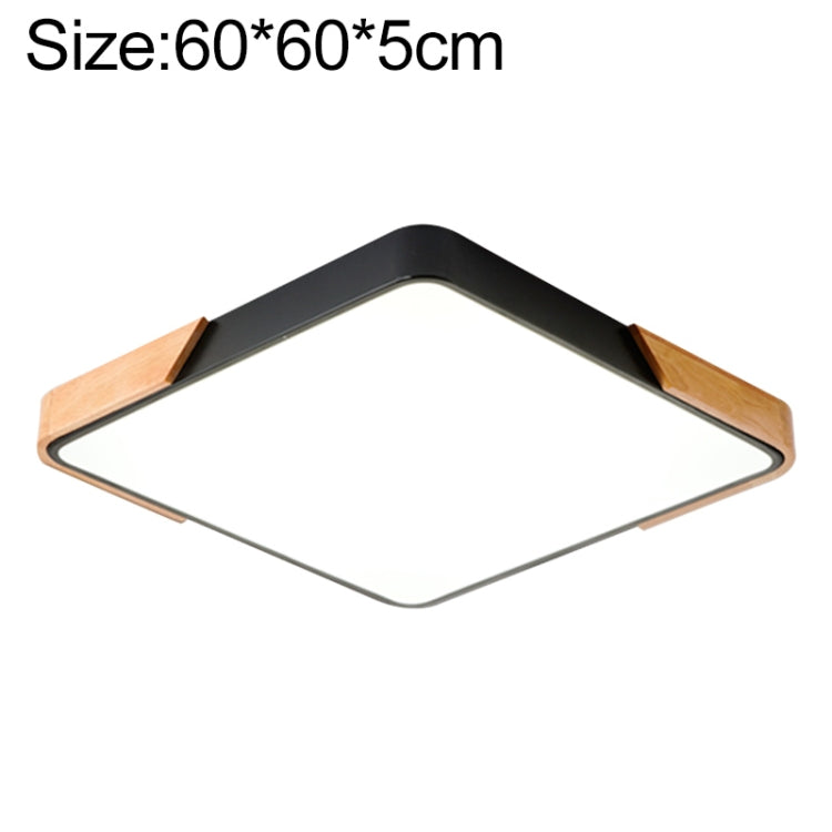 Wood Macaron LED Square Ceiling Lamp, 3-Colors Light, 30cm, 40cm, 50cm, 60cm