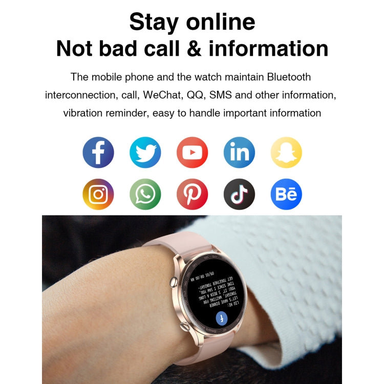 AK32 1.36 inch IPS Touch Screen Smart Watch, Support Bluetooth Calling/Blood Oxygen Monitoring,Style: Steel Watch Band, Steel Watch Band(Silver), Steel Watch Band(Black), Steel Watch Band(Gold)