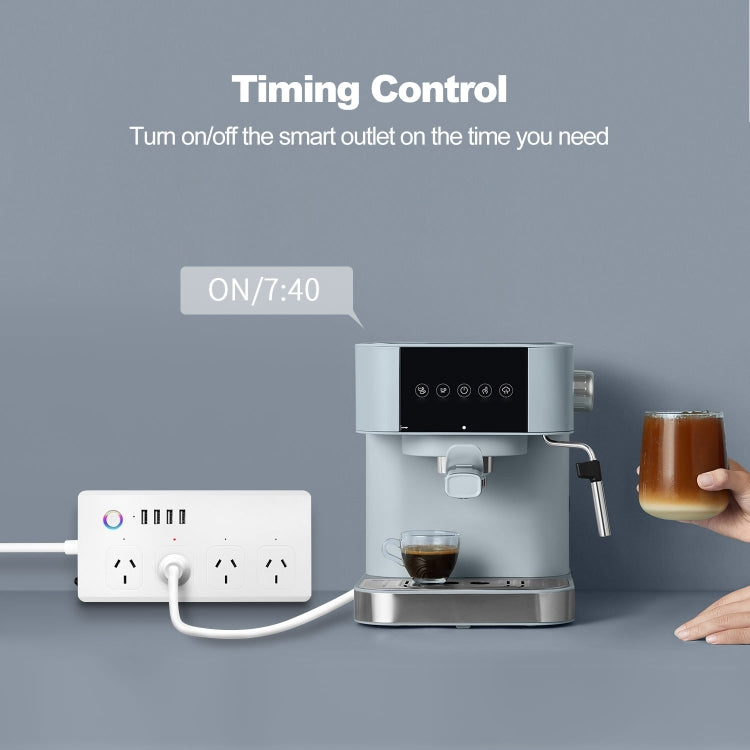 SM-SO301-A 4 Holes + 4 USB 2000W Multi-purpose Smart Power Strip, AU Plug, ZigBee 10A, WiFi 10A
