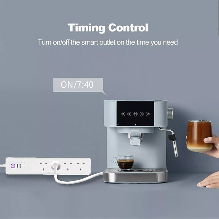SM-SO306-K 4 Holes + 2 USB Multi-purpose Smart Power Strip, UK Plug, ZigBee 10A, ZigBee 16A, WiFi 10A, WiFi 16A