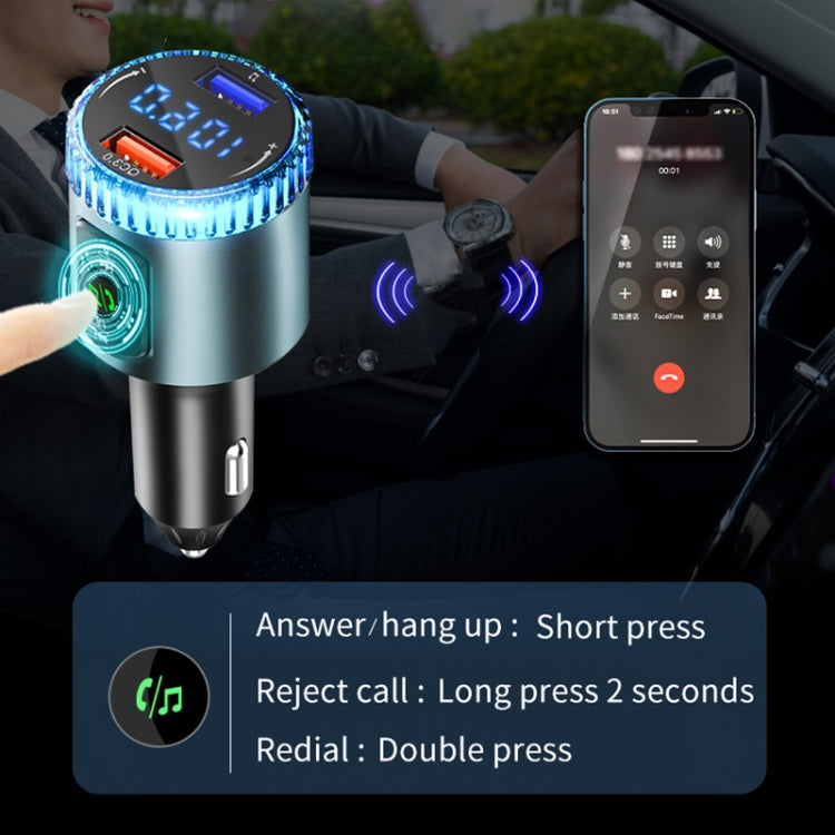BC77 QC3.0 Fast Charging Car Bluetooth Hands-free MP3 Player FM Transmitter, BC77