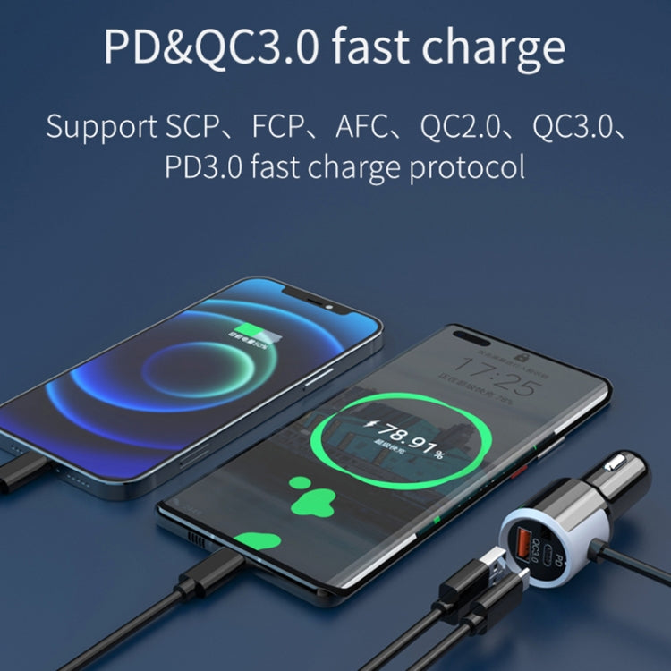 SC03 76W Output PD / QC3.0 Fast Charge Extended Car Charger, SC03