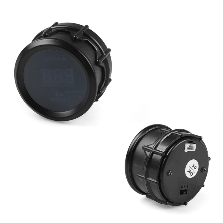Car Modified 12V Universal 52mm Blue Light Digital Display Meter, Voltmeter, Water Temperature Gauge, Oil Temperature Gauge, Turbo Boost Gauge BAR, Turbo Boost Gauge PSI, Tachometer