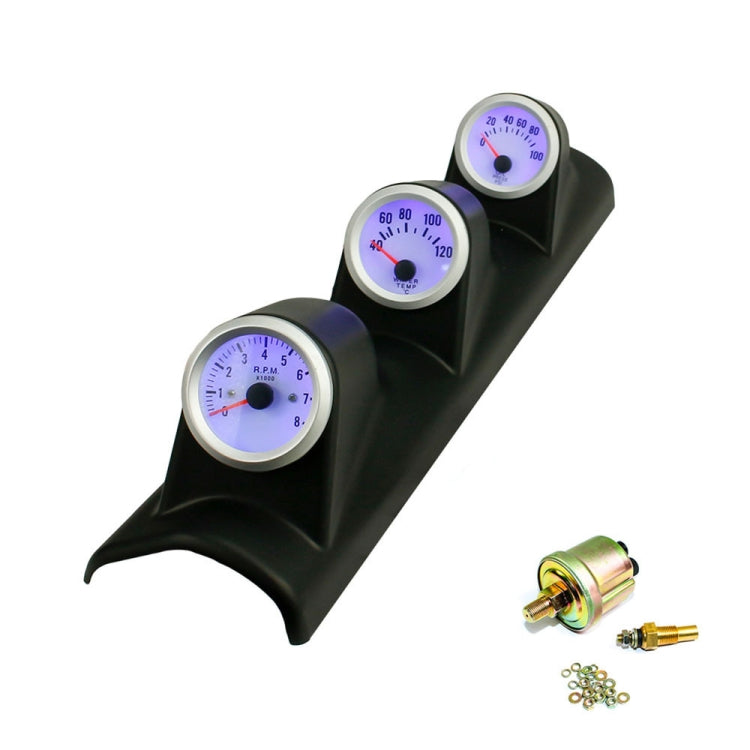 Car Modified 3 in 1 Tachometer Water Temperature Gauge Oil Pressure Gauge, with Left-hand Drive Three Hole, 3 in 1