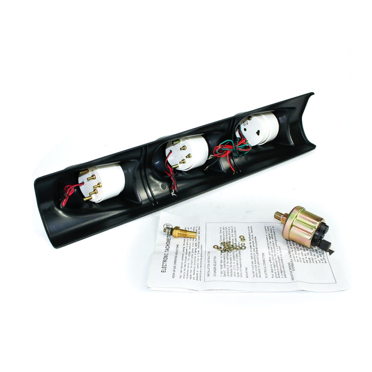 Car Modified 3 in 1 Tachometer Water Temperature Gauge Oil Pressure Gauge, with Left-hand Drive Three Hole, 3 in 1