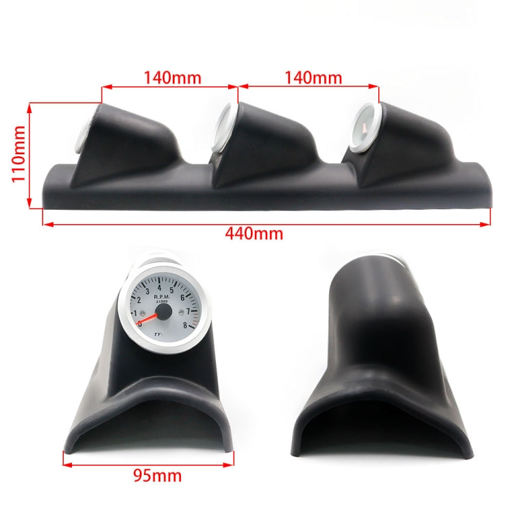 Car Modified 3 in 1 Tachometer Water Temperature Gauge Oil Pressure Gauge, with Left-hand Drive Three Hole, 3 in 1