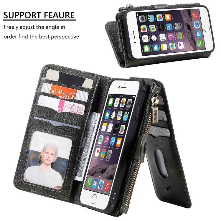 Multifunctional Retro Detachable Magnetic Horizontal Flip Leather Case with Card Slots & Holder & Wallet & Photo Frame, For iPhone 6 / 7 / 8, For iPhone X / XS, For iPhone XR, For iPhone XS Max, For iPhone 11, For iPhone 11 Pro, For iPhone 11 Pro Max