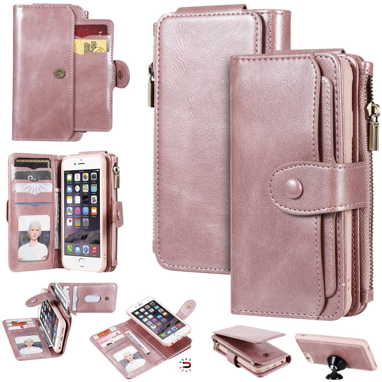 Multifunctional Retro Detachable Magnetic Horizontal Flip Leather Case with Card Slots & Holder & Wallet & Photo Frame, For iPhone 6 / 7 / 8, For iPhone X / XS, For iPhone XR, For iPhone XS Max, For iPhone 11, For iPhone 11 Pro, For iPhone 11 Pro Max