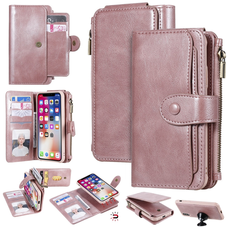 Multifunctional Retro Detachable Magnetic Horizontal Flip Leather Case with Card Slots & Holder & Wallet & Photo Frame, For iPhone 6 / 7 / 8, For iPhone X / XS, For iPhone XR, For iPhone XS Max, For iPhone 11, For iPhone 11 Pro, For iPhone 11 Pro Max