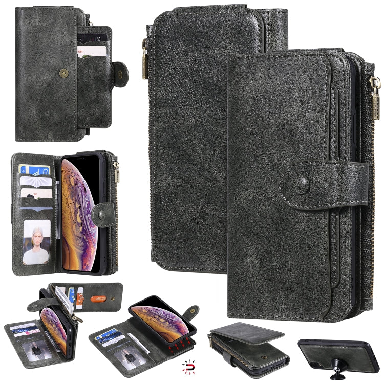 Multifunctional Retro Detachable Magnetic Horizontal Flip Leather Case with Card Slots & Holder & Wallet & Photo Frame, For iPhone 6 / 7 / 8, For iPhone X / XS, For iPhone XR, For iPhone XS Max, For iPhone 11, For iPhone 11 Pro, For iPhone 11 Pro Max