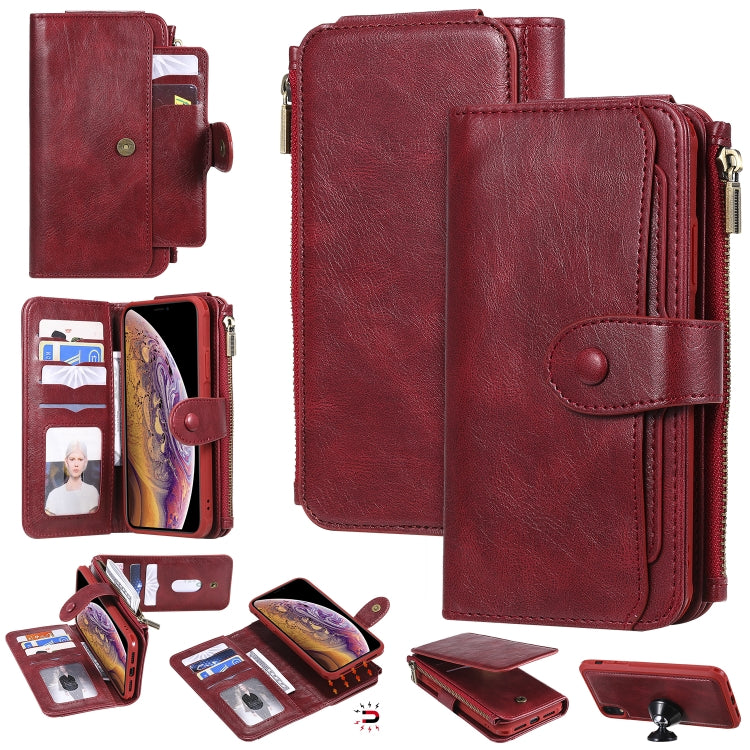 Multifunctional Retro Detachable Magnetic Horizontal Flip Leather Case with Card Slots & Holder & Wallet & Photo Frame, For iPhone 6 / 7 / 8, For iPhone X / XS, For iPhone XR, For iPhone XS Max, For iPhone 11, For iPhone 11 Pro, For iPhone 11 Pro Max