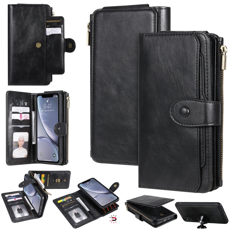 Multifunctional Retro Detachable Magnetic Horizontal Flip Leather Case with Card Slots & Holder & Wallet & Photo Frame, For iPhone 6 / 7 / 8, For iPhone X / XS, For iPhone XR, For iPhone XS Max, For iPhone 11, For iPhone 11 Pro, For iPhone 11 Pro Max