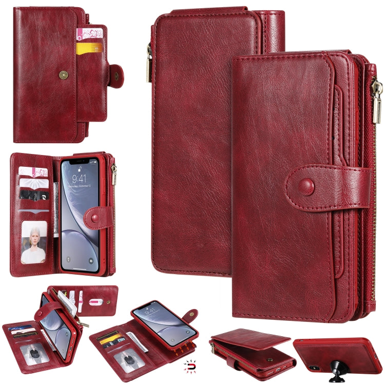 Multifunctional Retro Detachable Magnetic Horizontal Flip Leather Case with Card Slots & Holder & Wallet & Photo Frame, For iPhone 6 / 7 / 8, For iPhone X / XS, For iPhone XR, For iPhone XS Max, For iPhone 11, For iPhone 11 Pro, For iPhone 11 Pro Max