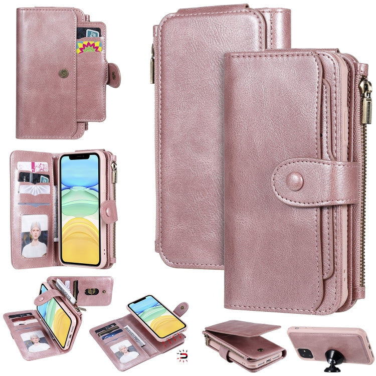 Multifunctional Retro Detachable Magnetic Horizontal Flip Leather Case with Card Slots & Holder & Wallet & Photo Frame, For iPhone 6 / 7 / 8, For iPhone X / XS, For iPhone XR, For iPhone XS Max, For iPhone 11, For iPhone 11 Pro, For iPhone 11 Pro Max