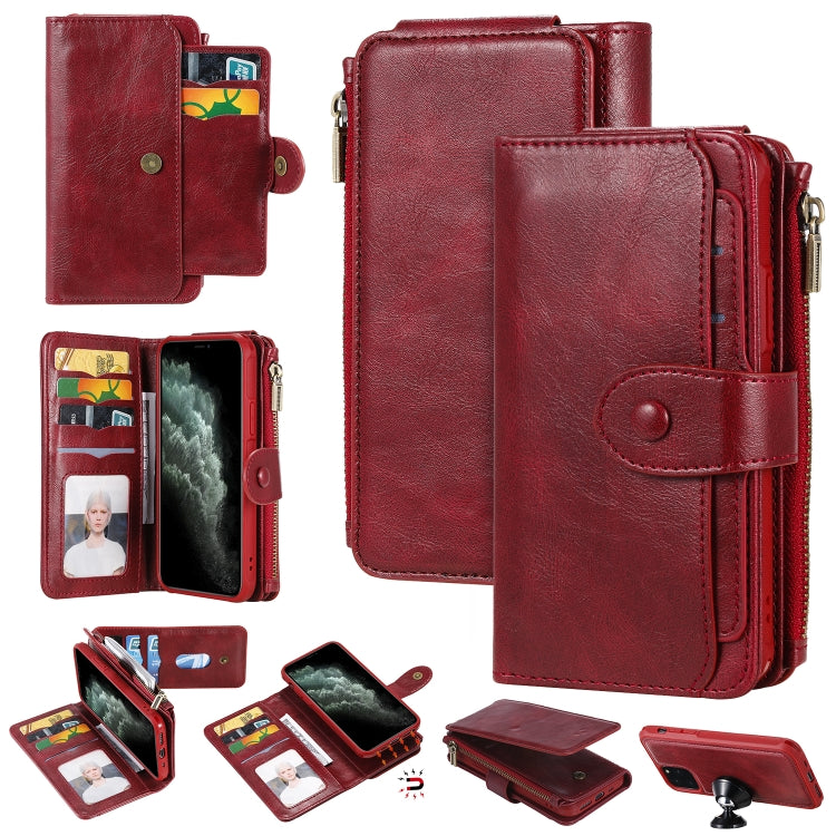 Multifunctional Retro Detachable Magnetic Horizontal Flip Leather Case with Card Slots & Holder & Wallet & Photo Frame, For iPhone 6 / 7 / 8, For iPhone X / XS, For iPhone XR, For iPhone XS Max, For iPhone 11, For iPhone 11 Pro, For iPhone 11 Pro Max